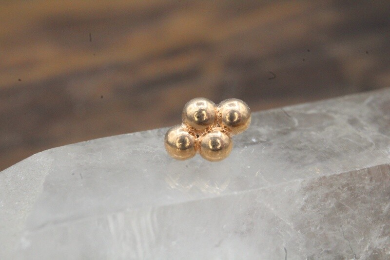 Threadless Rose Gold Quad Bead Top