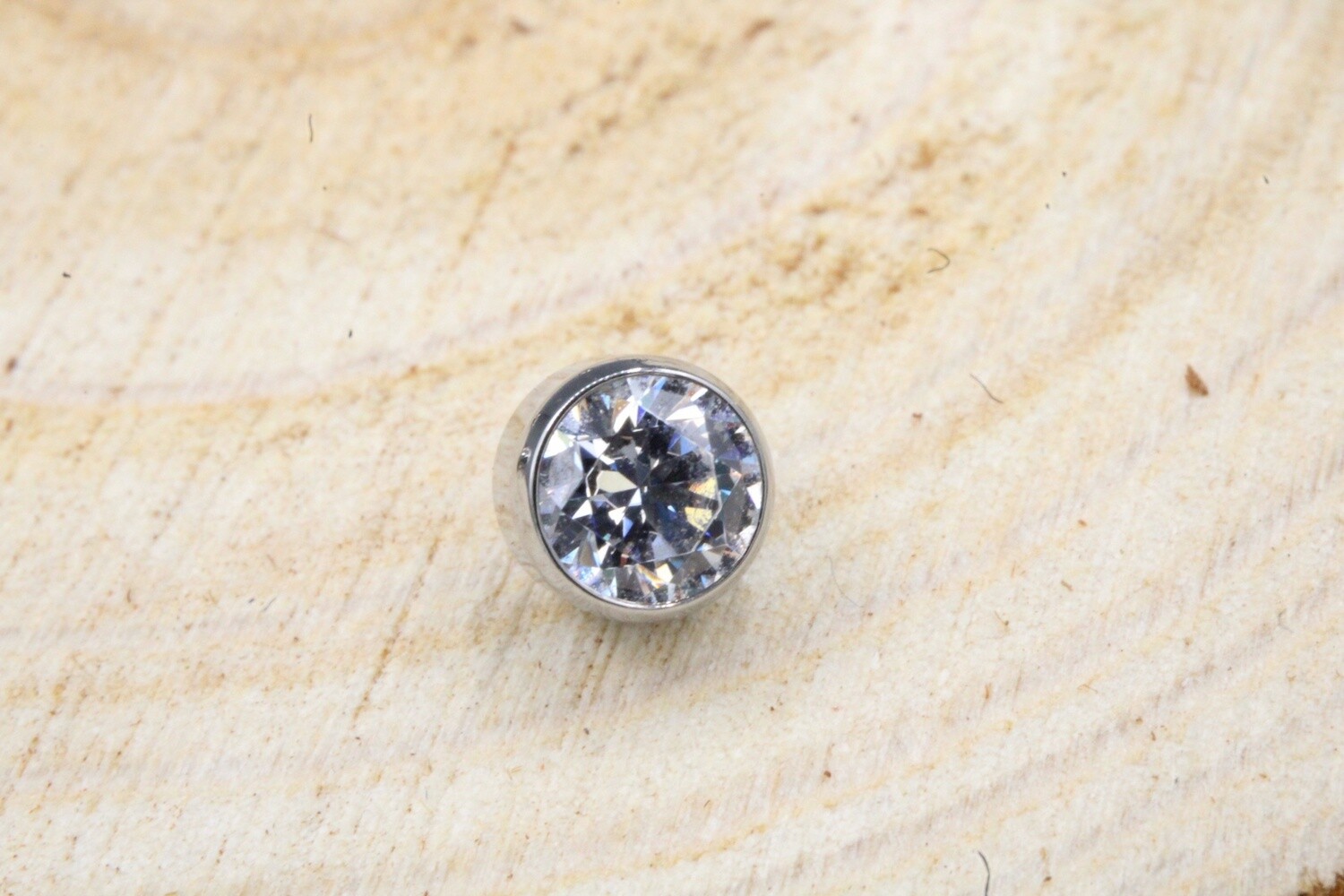 Threaded Bezel Set Faceted Gem End