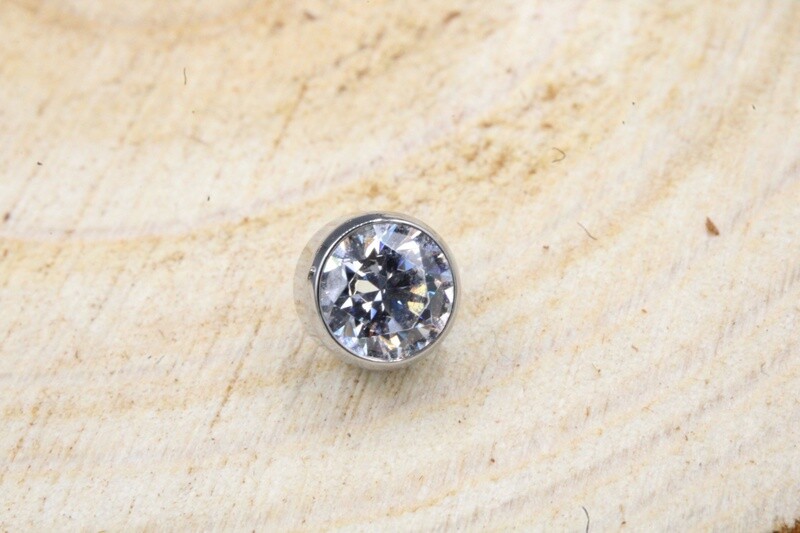 Threaded Bezel Set Faceted Gem End