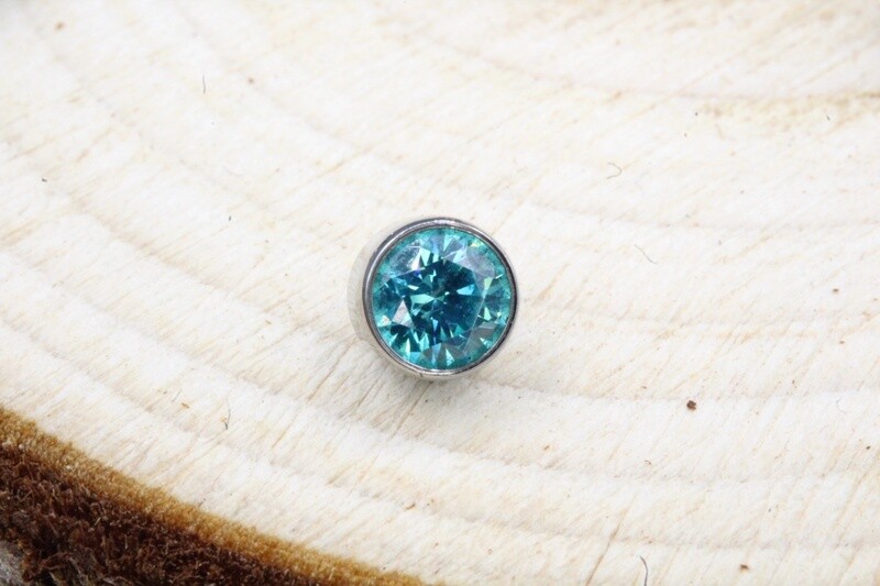 Threaded Bezel Set Faceted Gem End