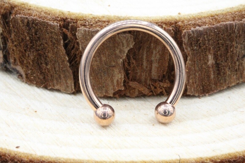 Rose Gold Threaded Circular Barbells