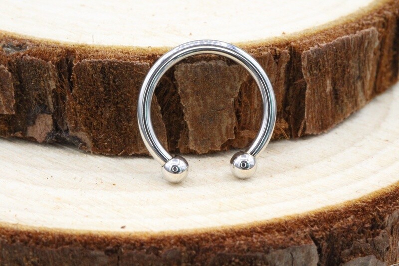 White Gold Threaded Circular Barbells