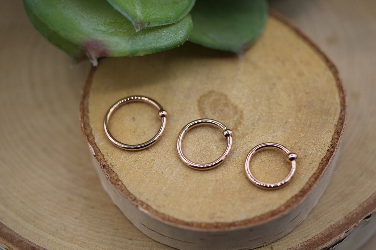 Rose Gold Fixed Bead Rings