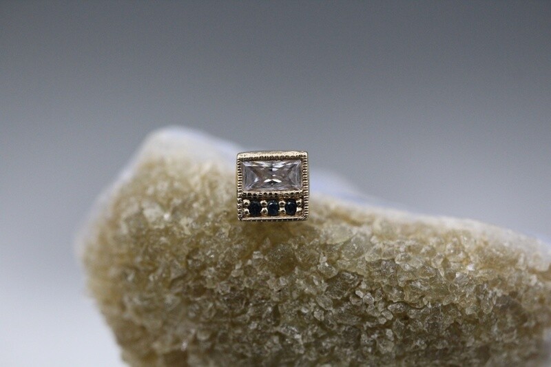 Threaded Yellow Gold Endymion Square