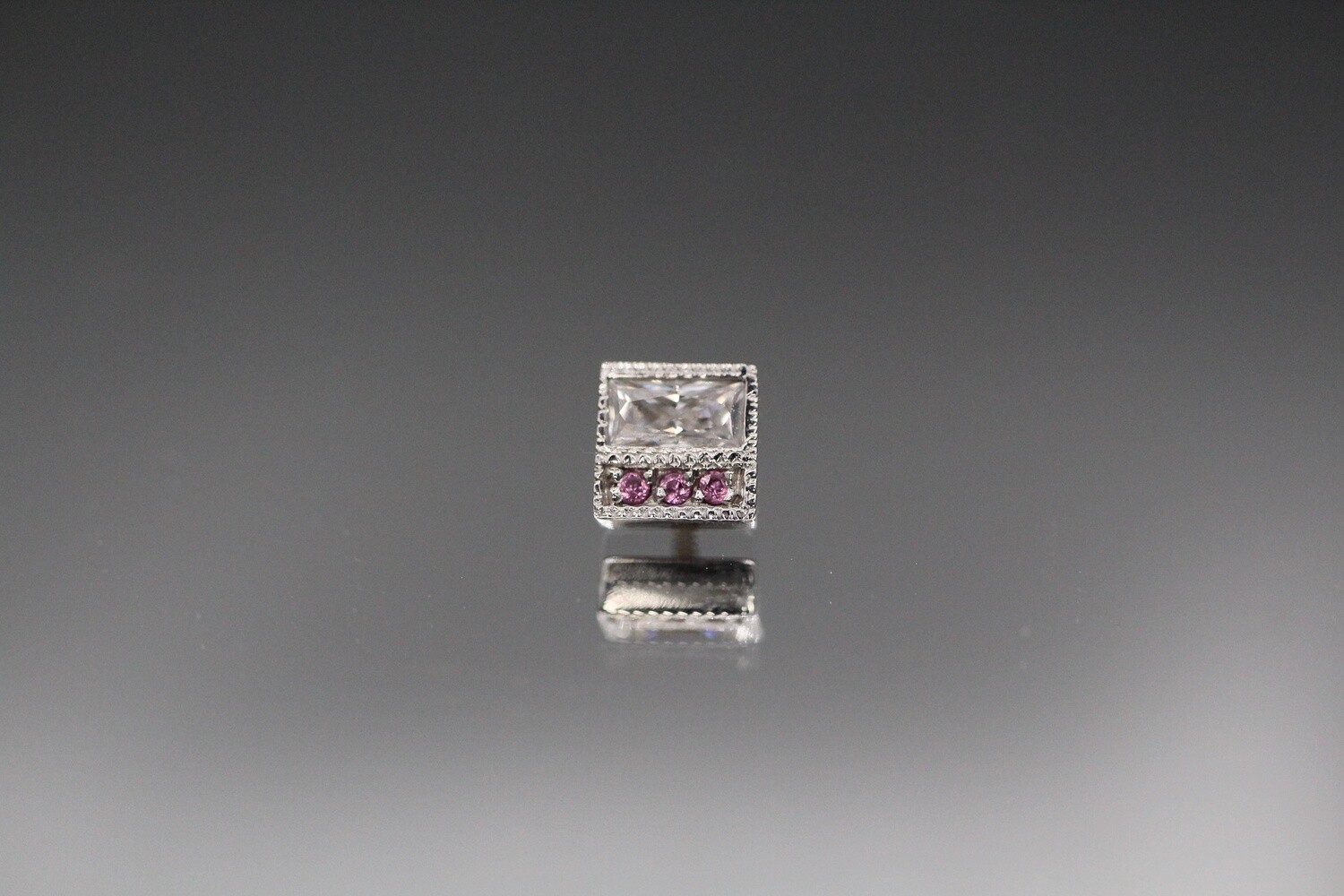 Threaded White Gold Endymion Square