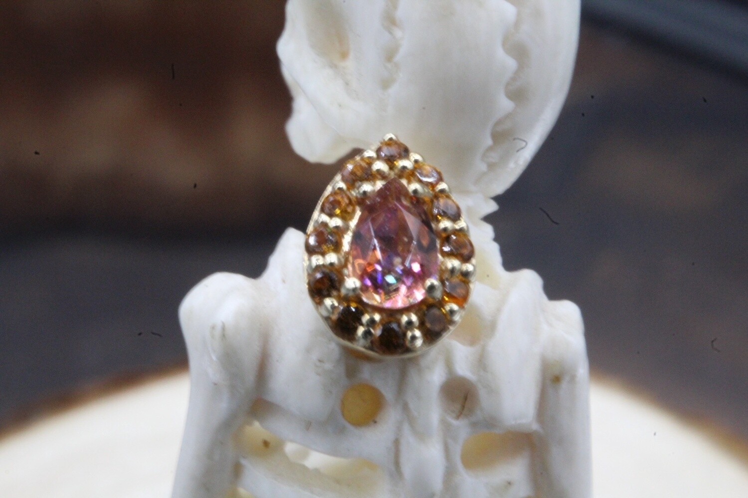 Threaded Yellow Gold Altura Pear