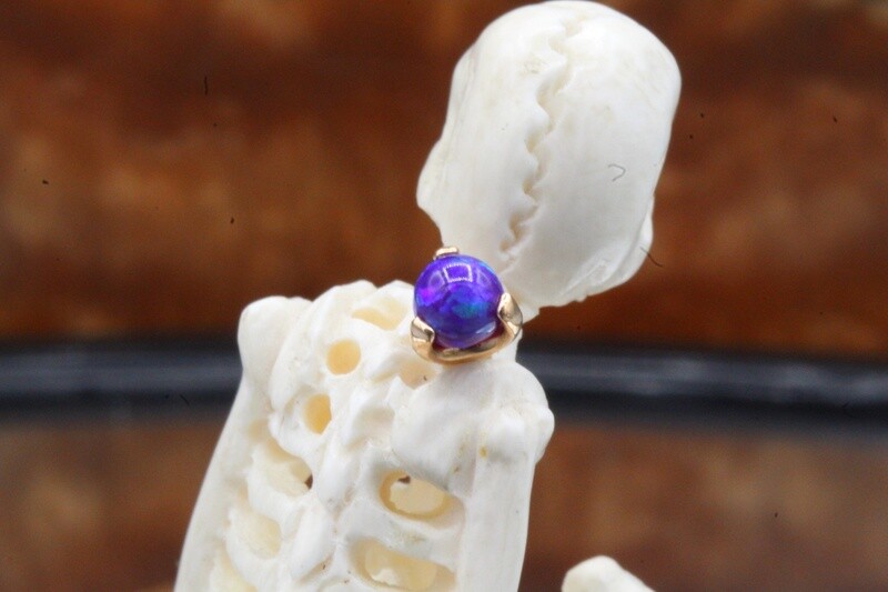 Threaded Rose Gold Claw-set Opal