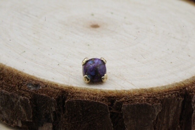 Threaded Yellow Gold Cab Prong