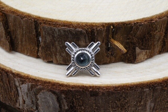 Threaded White Gold Zia