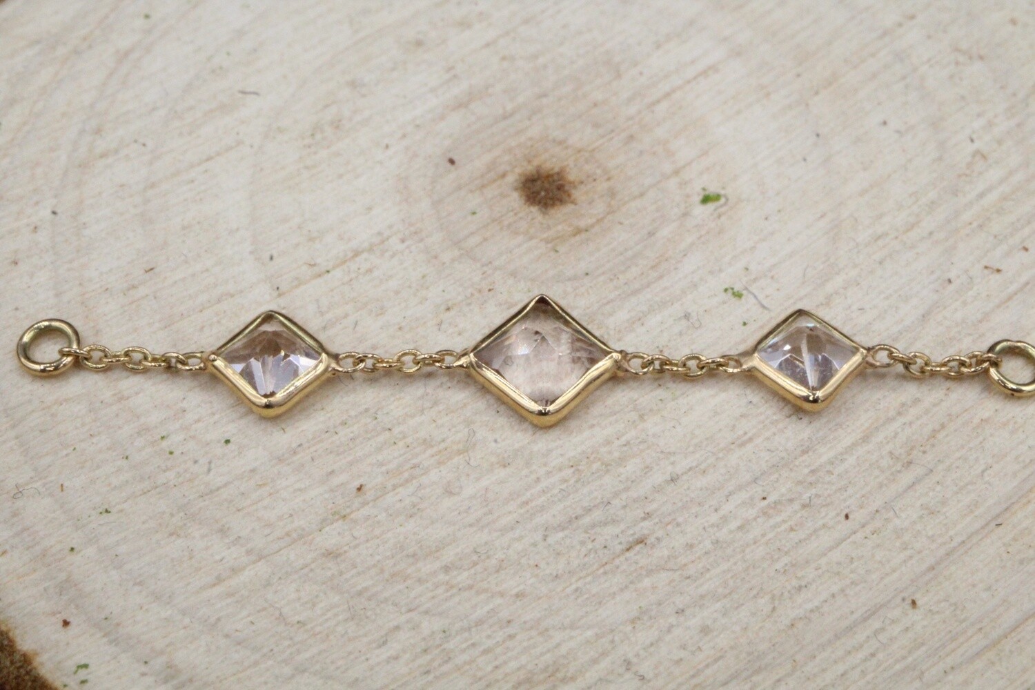 Yellow Gold Three Stone Chains