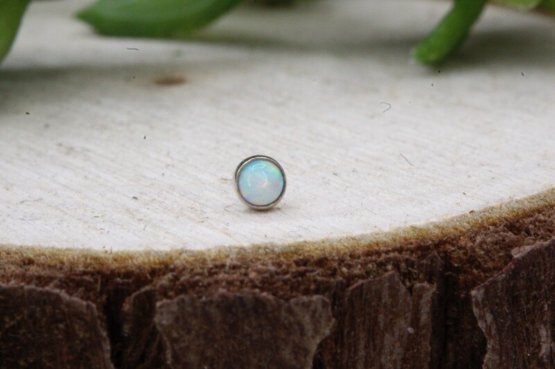 Threadless White Gold Cup Cabochons