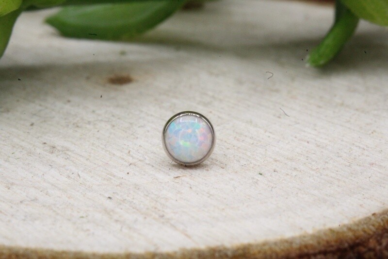 Threadless White Gold Cup Cabochons