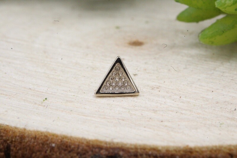 Threadless White Gold G-Hammered Shape Tops