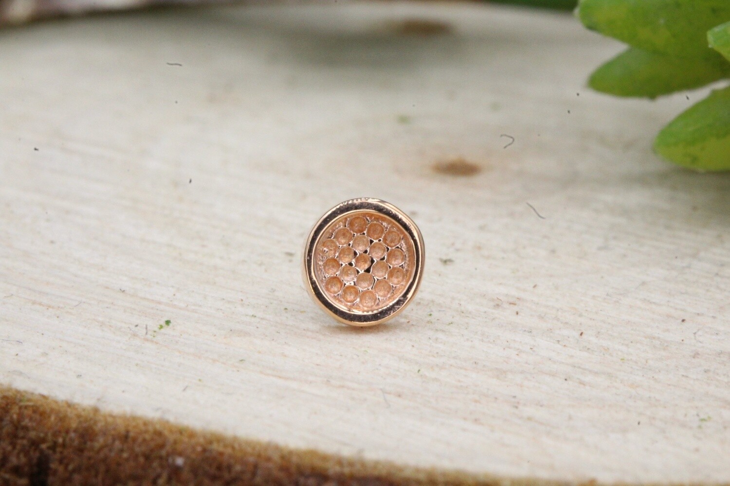 Threadless Rose Gold G-Hammered Shapes, Type: Disc
