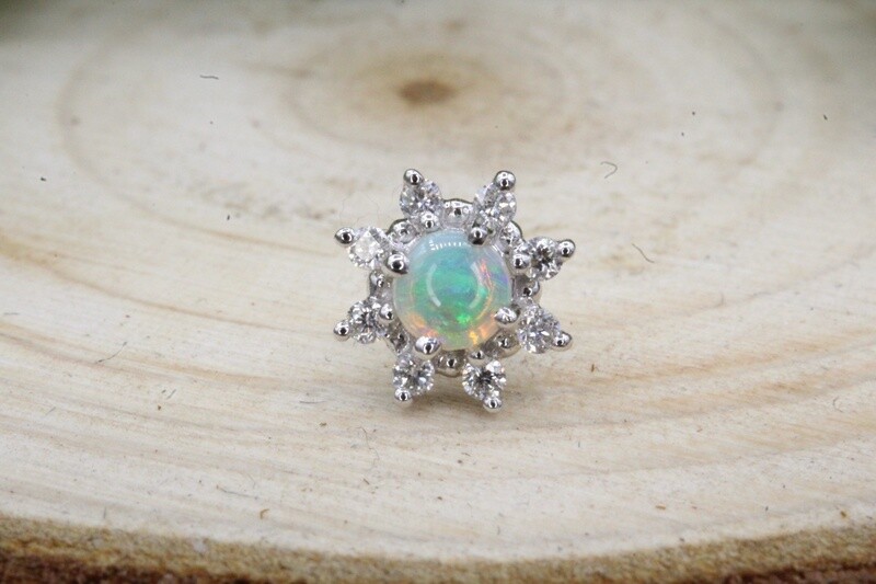 Threadless White Gold Goddess III- Athena