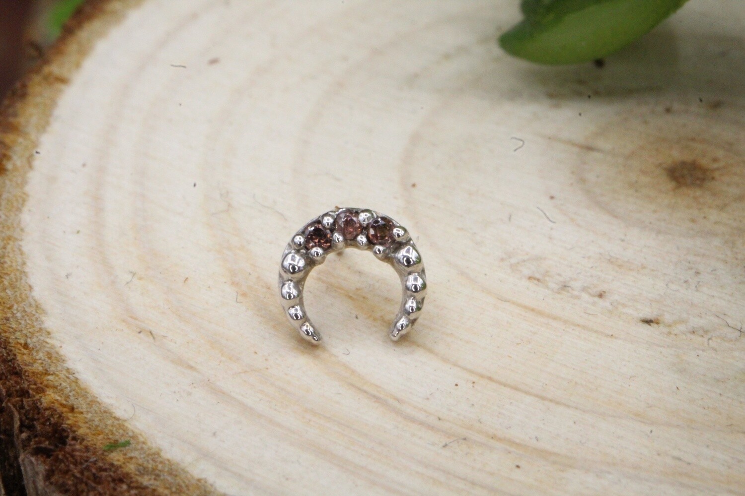 Threadless White Gold Coven Top, Stone: Coffee CZ