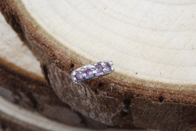 Threadless White Gold Gem Half Circle Top