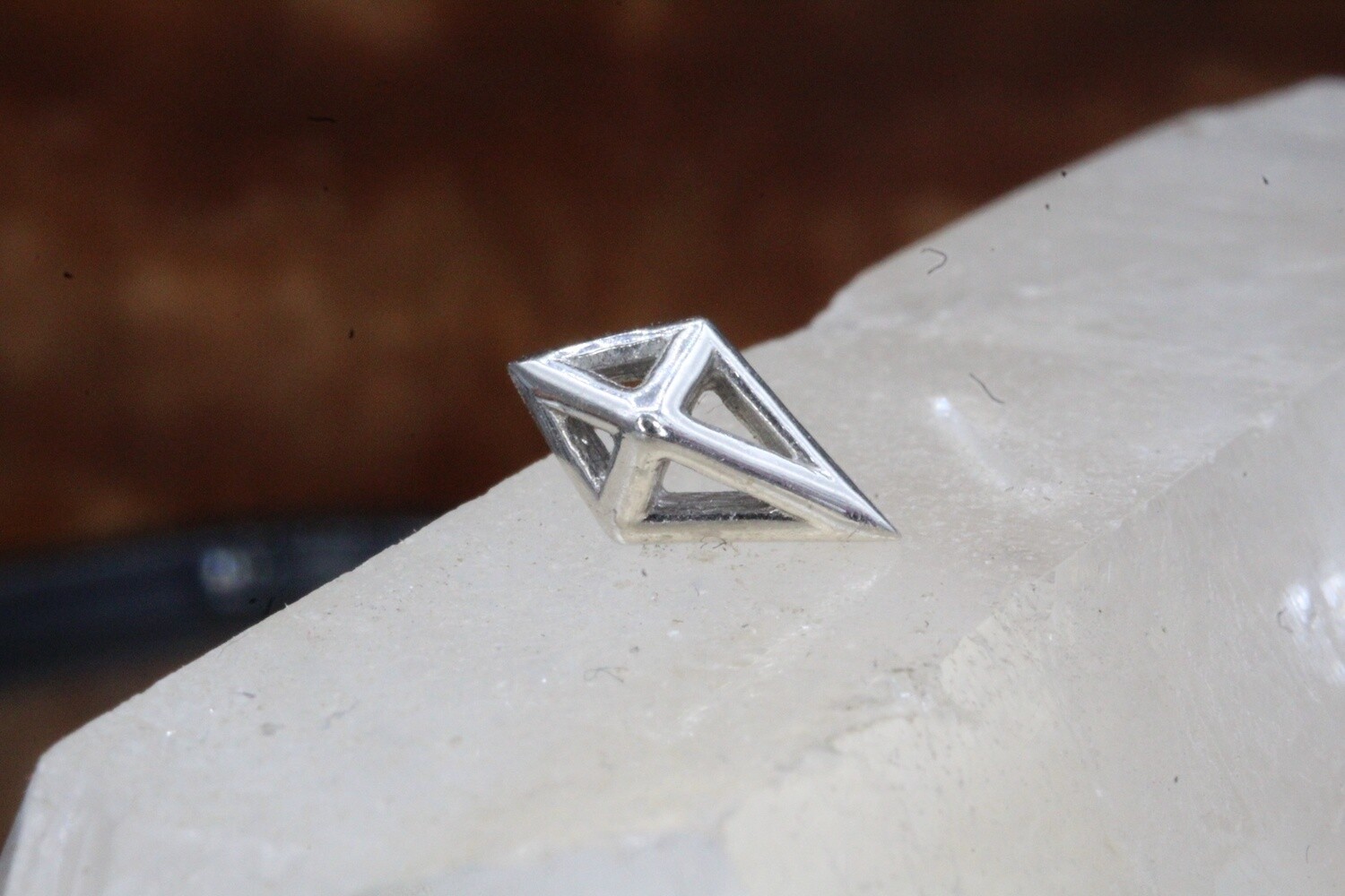 Threadless White Gold Diamond Cube Top