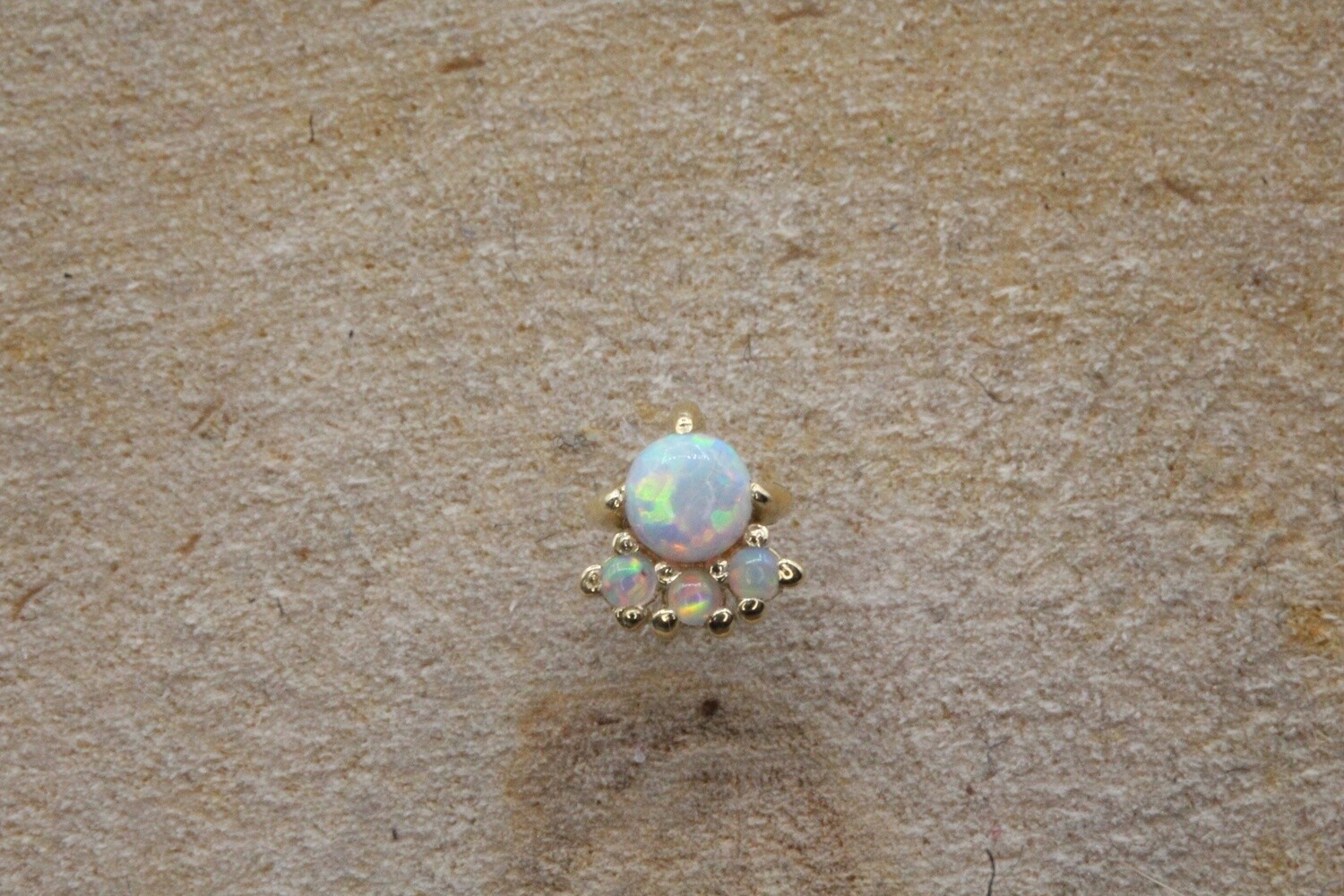 Threadless Yellow Gold Palace Top, Stone: Faux Opal
