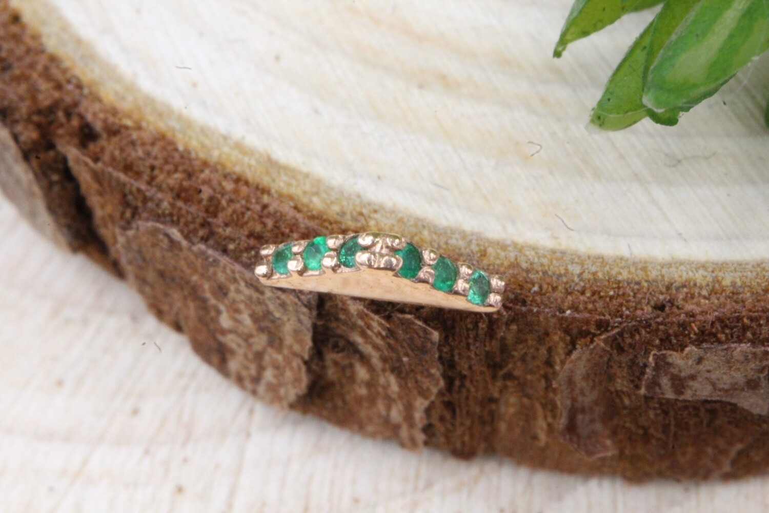 Threadless Rose Gold Shrine Top, Stone: Emerald