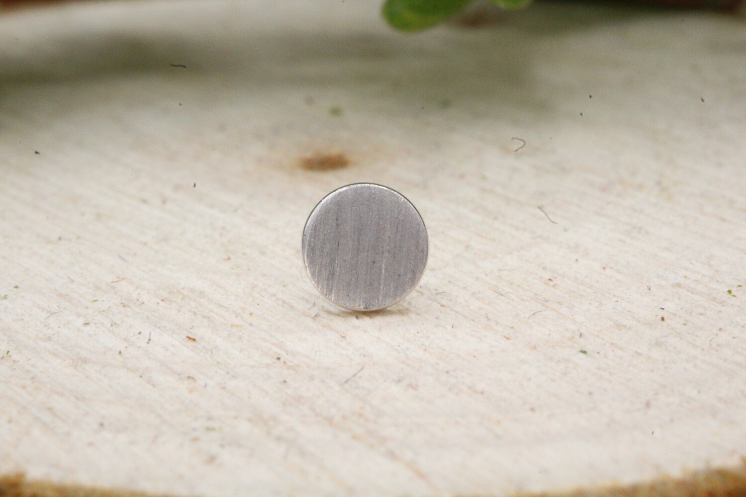 Threadless White Gold Satin Disc Top, Size: 4mm