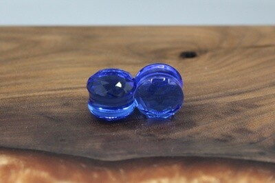 Double Flare Faceted Glass Plugs