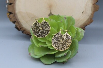 Brass Flowers Hoops