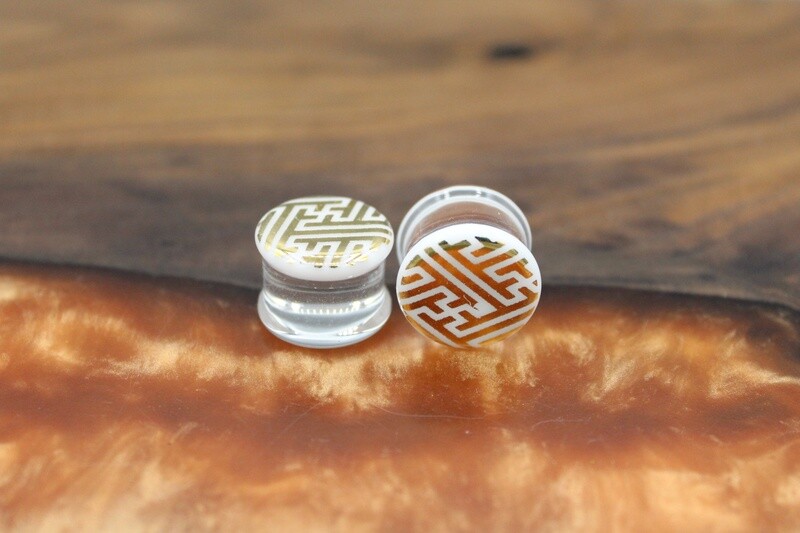 Double Flare Maze Front Glass Plugs