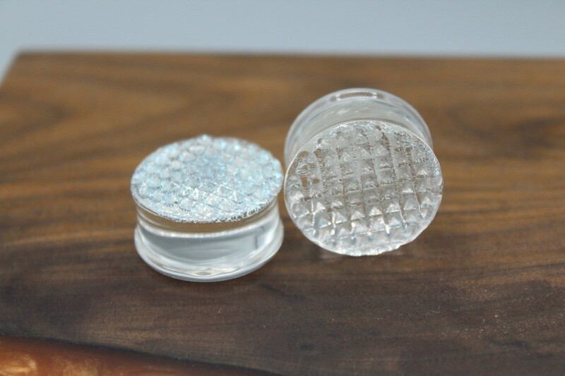 Double Flare Bling Front Glass Plugs