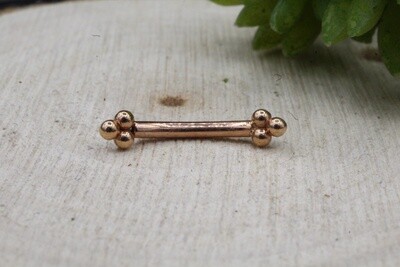 Rose Gold Tri Bead Curve