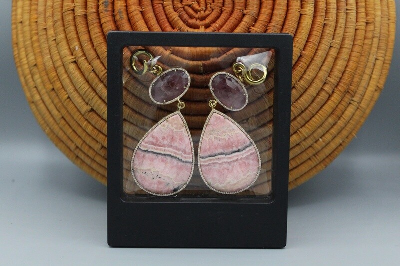 18k Plated Yellow Gold Pave Stone Weights