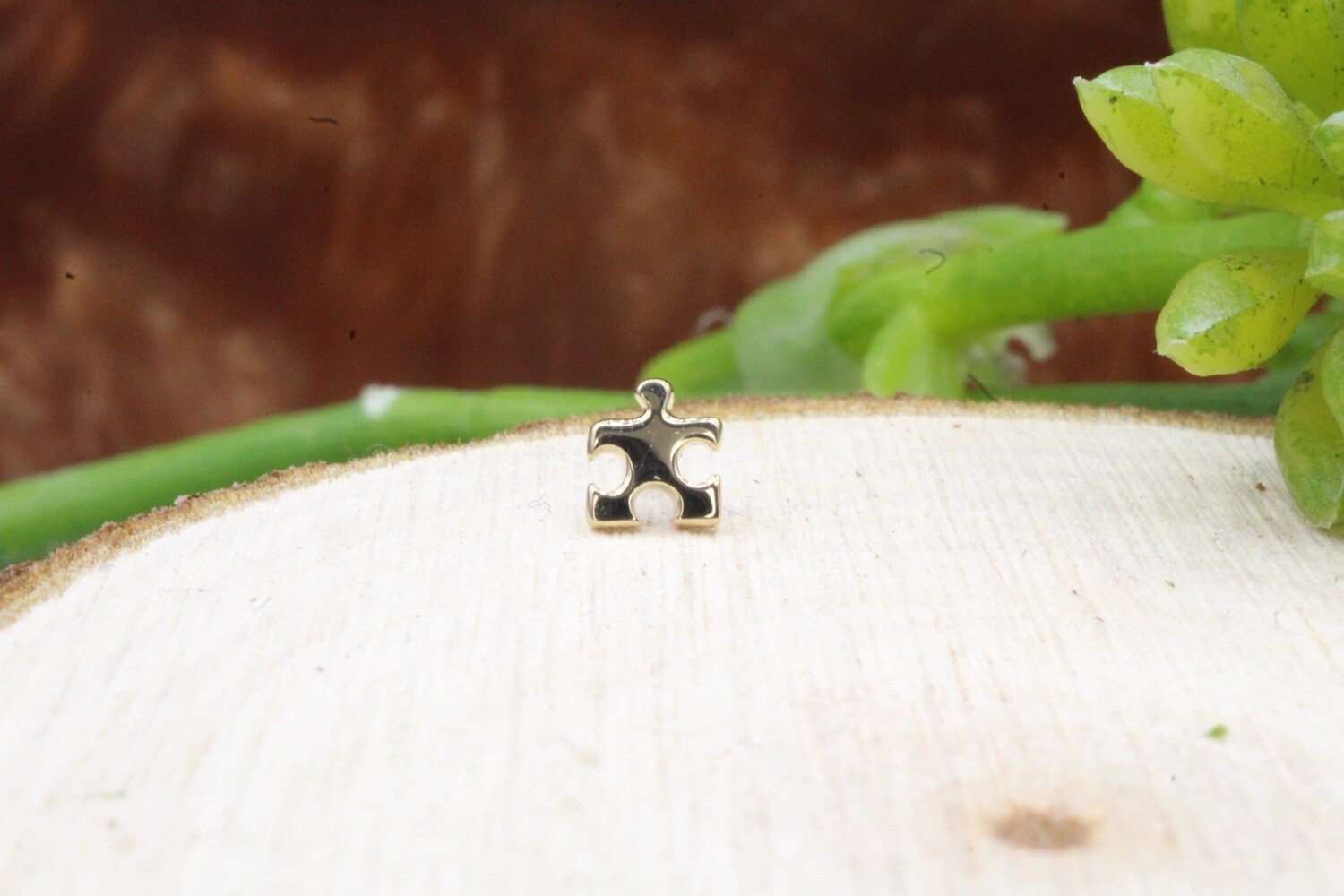 Threadless Yellow Gold Puzzle Piece Top