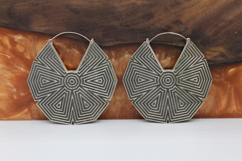 Sterling Silver Mixed Maze Hoops