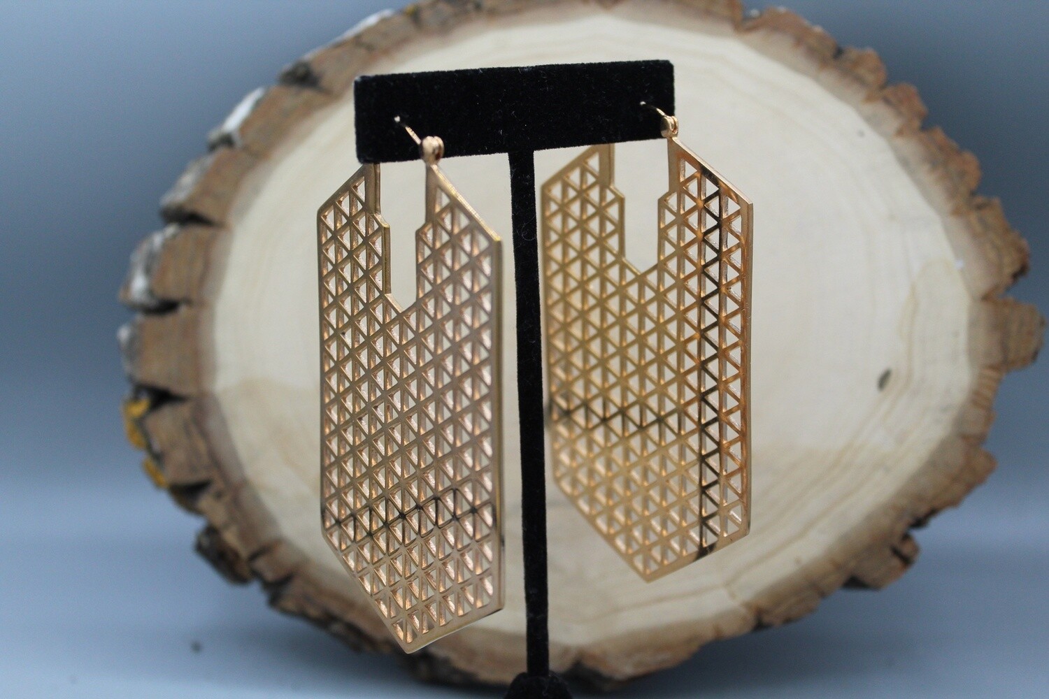 Hologram Hoops, Material: Rose Gold Plated