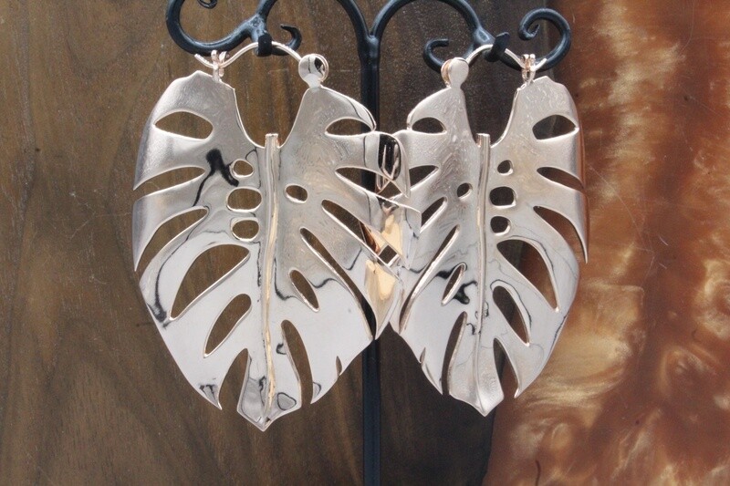 Monstera Leaf Hoops