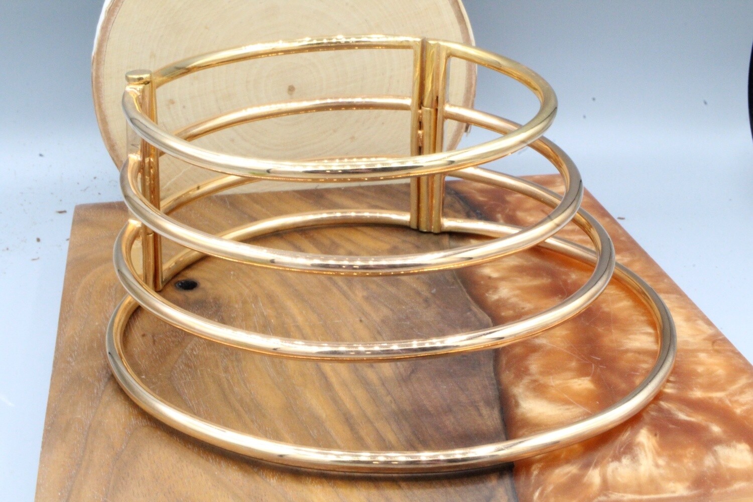 Saturn Coil Necklaces, Material: Rose Gold Plated, Style: 4 Coil