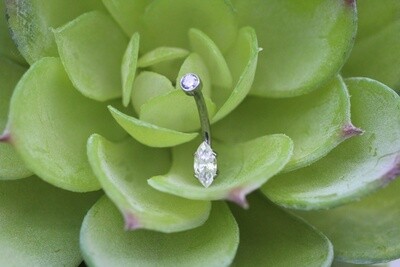 Threaded Titanium Marquise Navel Curves