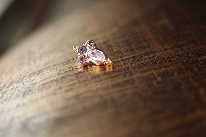 Threaded Rose Gold Sarai Oval