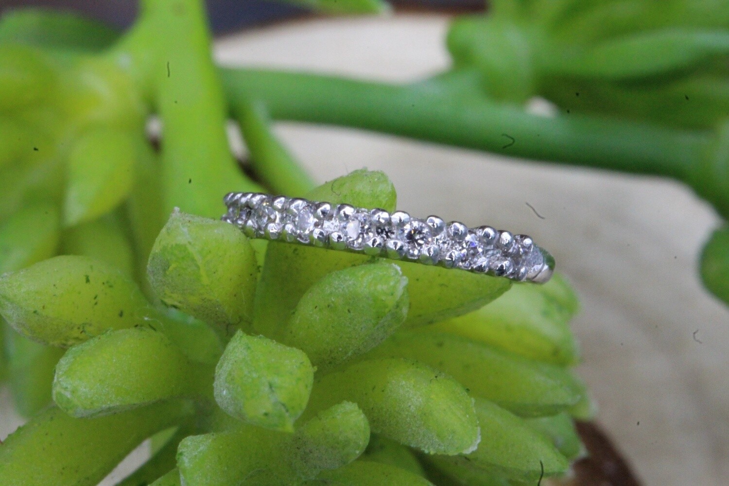 White Gold Hera Seam, Diameter: 16g 5/16&quot;, Stone: White CZ