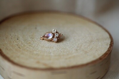 Threaded Rose Gold Sarai Pear