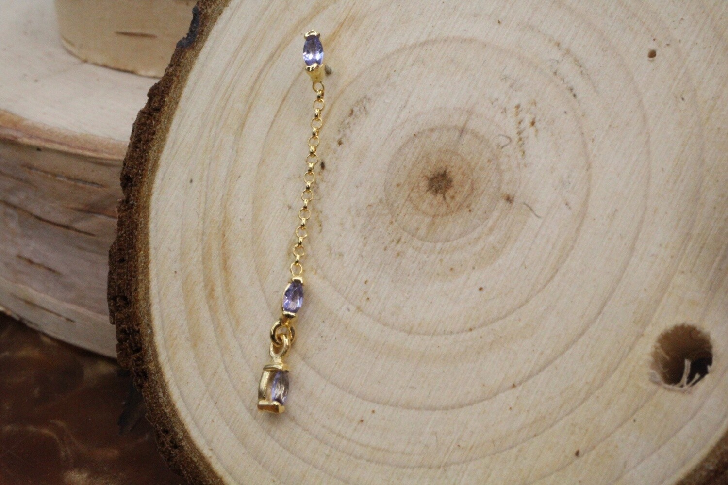 Threadless Yellow Gold Epic Top, Stone: Tanzanite