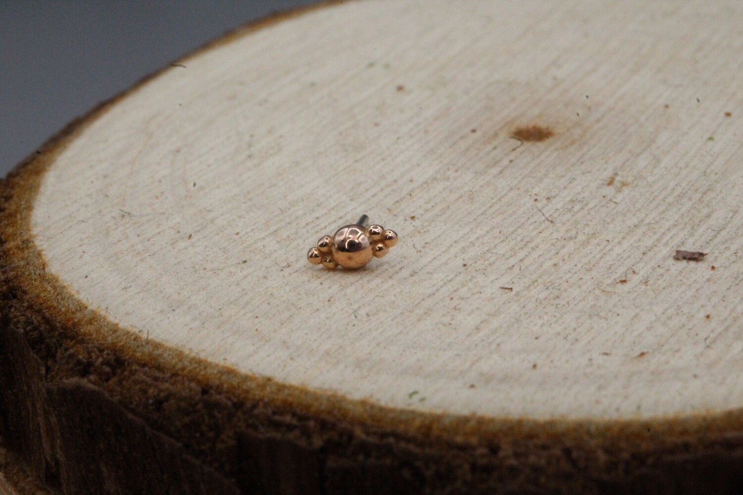 Threadless Rose Gold Beaded Double Tri-Bead Top
