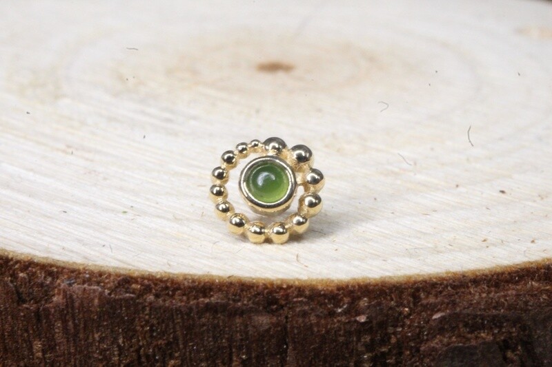 Threadless Yellow Gold Beaded Swirl