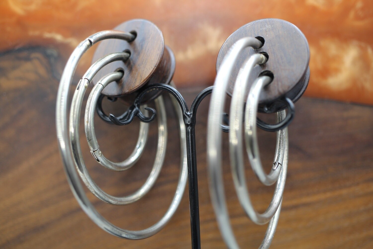 Discount 1&quot; Plugs and Eyelets, Type: 1., Material: Sabo Wood, Style: Silver Hoops