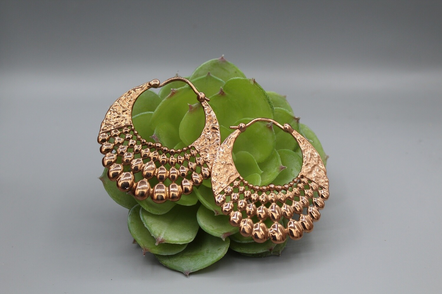 Copper Bubble Hoops, Gauge: 12g, Material: Copper
