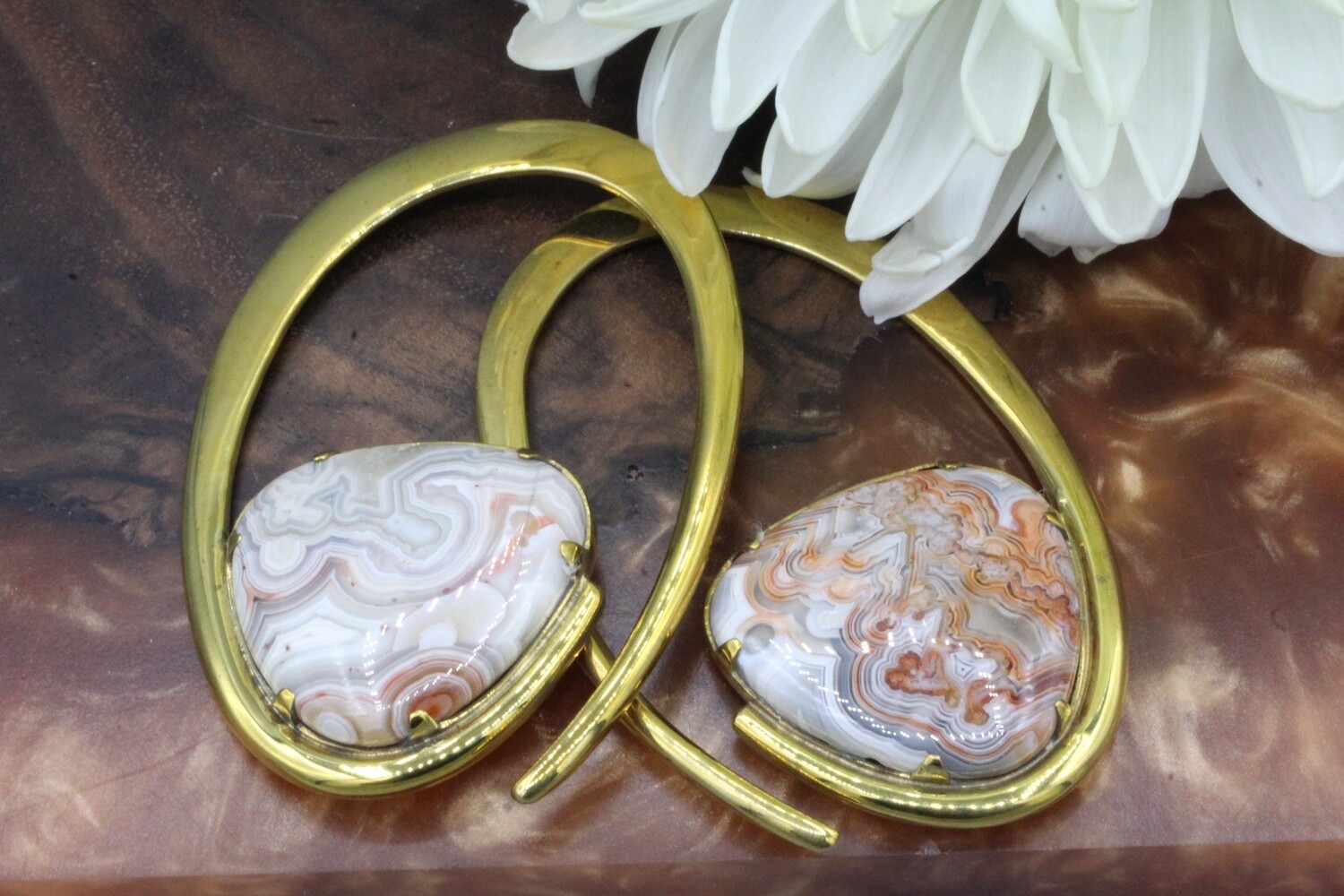 Brass Eclipse Weights, Stone: Ocean Jasper