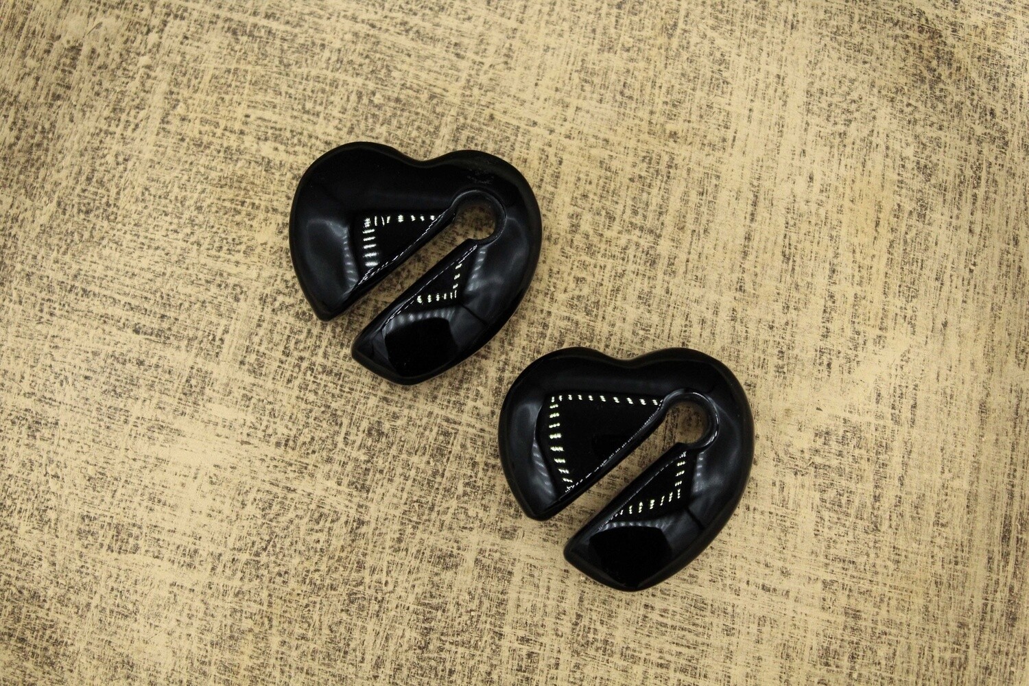 Black Heart Weights, Gauge: 9/16&quot;, Stone: Black Obsidian