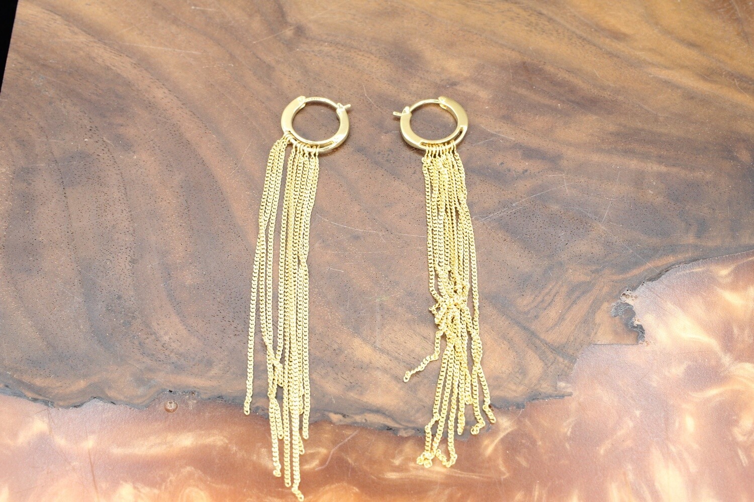 Cascade Hoops, Material: 14k Yellow Gold plated
