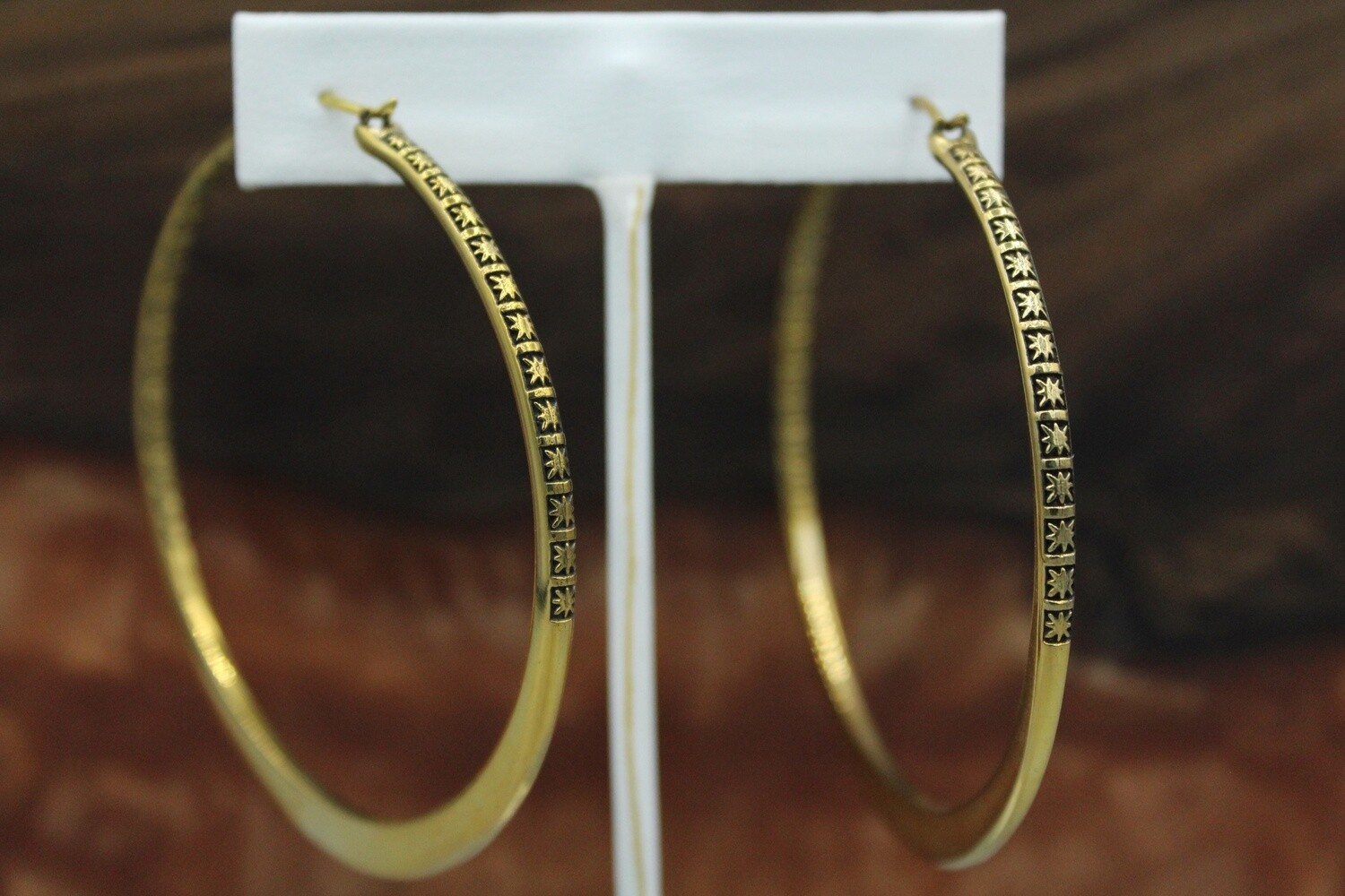 Brass Cuts Deep Hoops, Gauge: 16g, Material: Yellow Brass