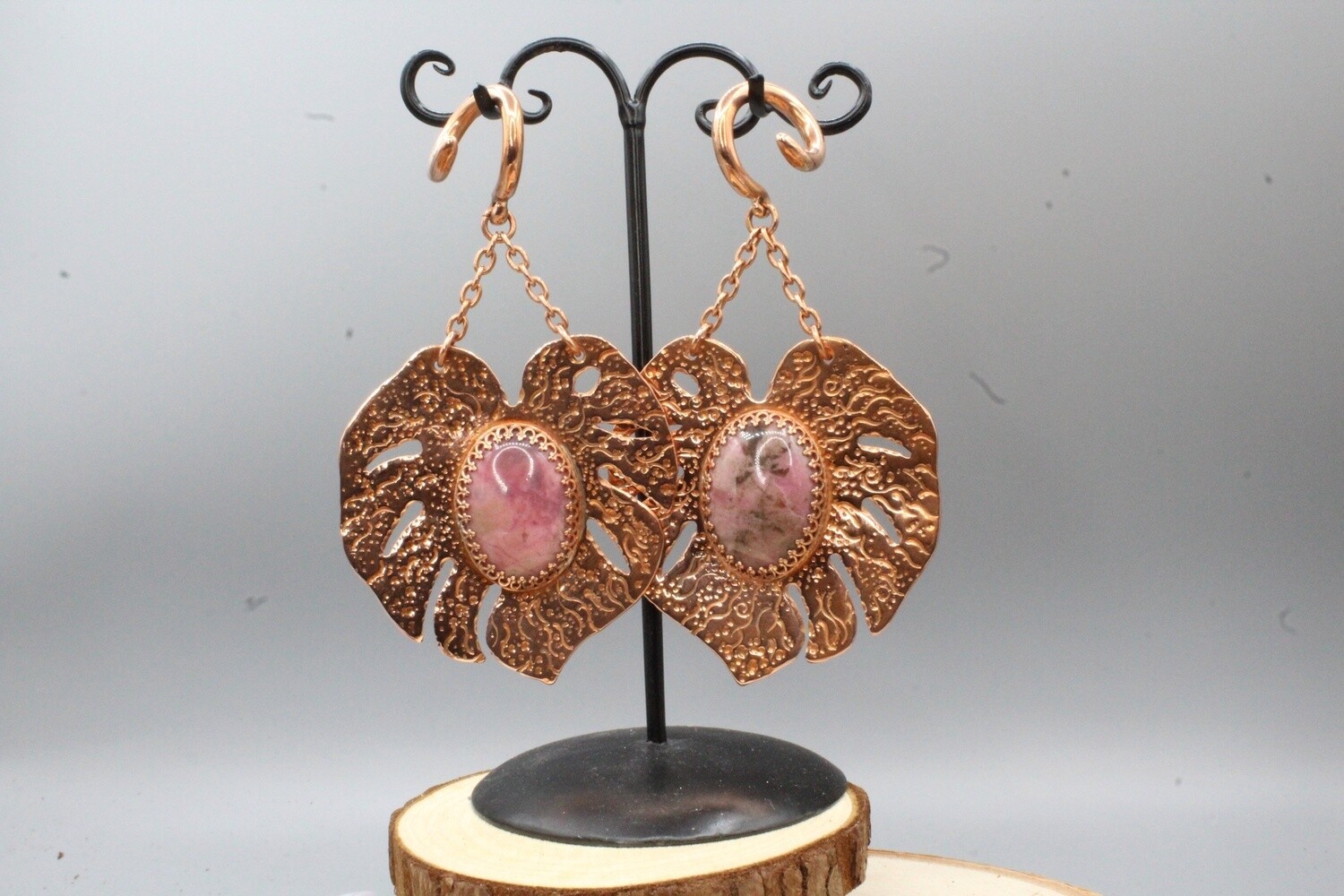 Copper Monstera Weights, Gauge: 8g